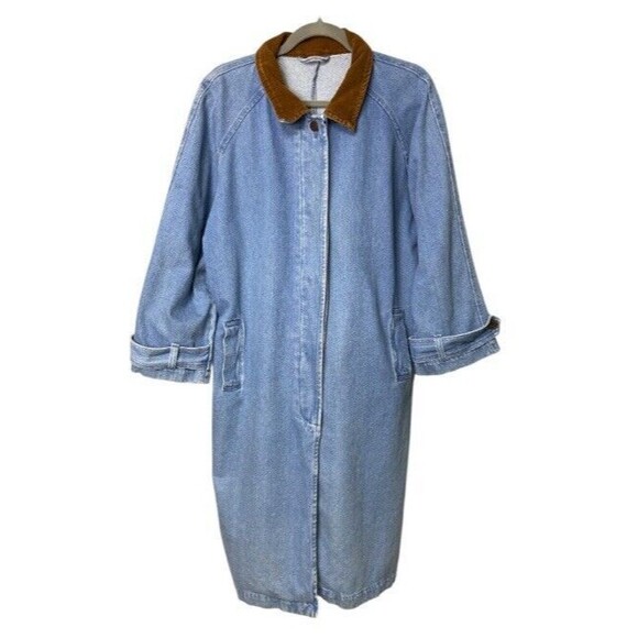 Jackets & Blazers - Vintage 90s Denim Duster Long Chore Coat Size L/XL